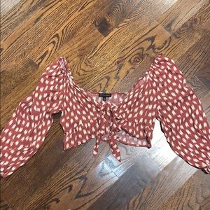 GREY BANDIT dark red tie top